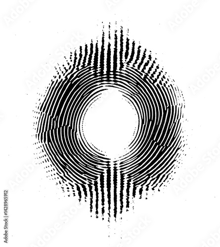 Intricate circular patterns of sound waves create a mesmerizing visual symphony in black and white