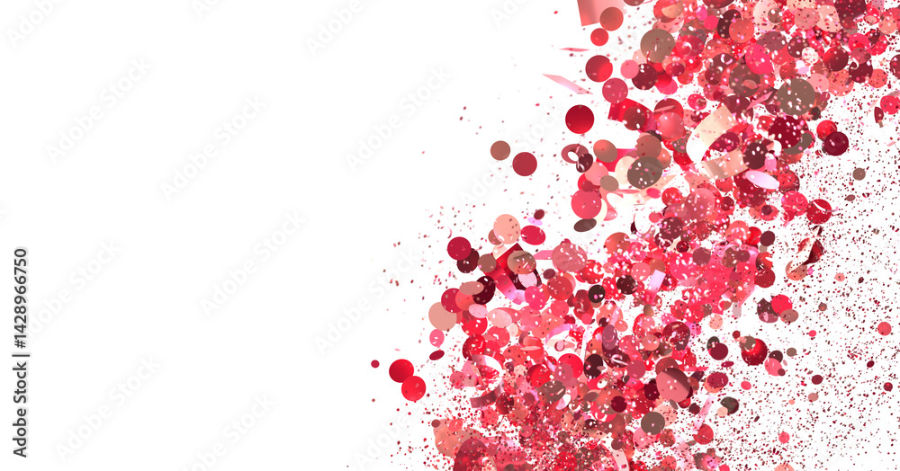 A flurry of red and pink glitter