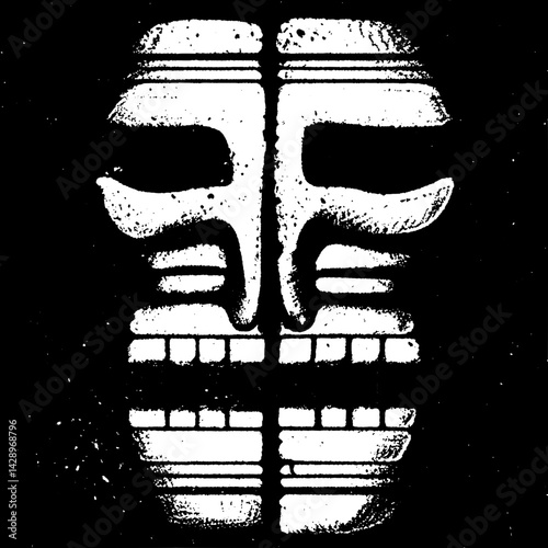 Intricate black and white mask design showcasing cultural heritage and artistic expression in traditional craftsmanship