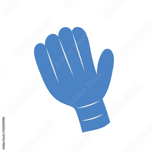 Sport glove in flat design. Protective hand accessory for playing ball. Vector illustration isolated.