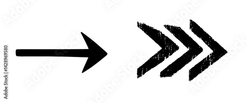 Creative arrow designs guiding towards movement and progression in a minimalist style at an art exhibition