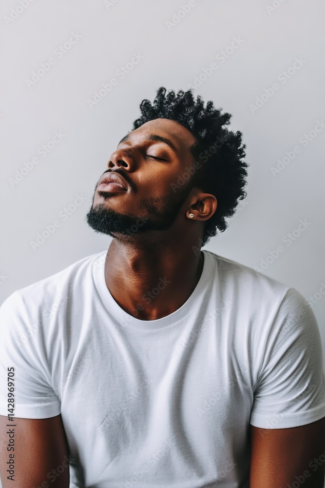 Youthful black man with melanin skin practicing a healthy skincare routine using face serum Youthful black man with melanin skin practicing a healthy skincare routine using face serum
