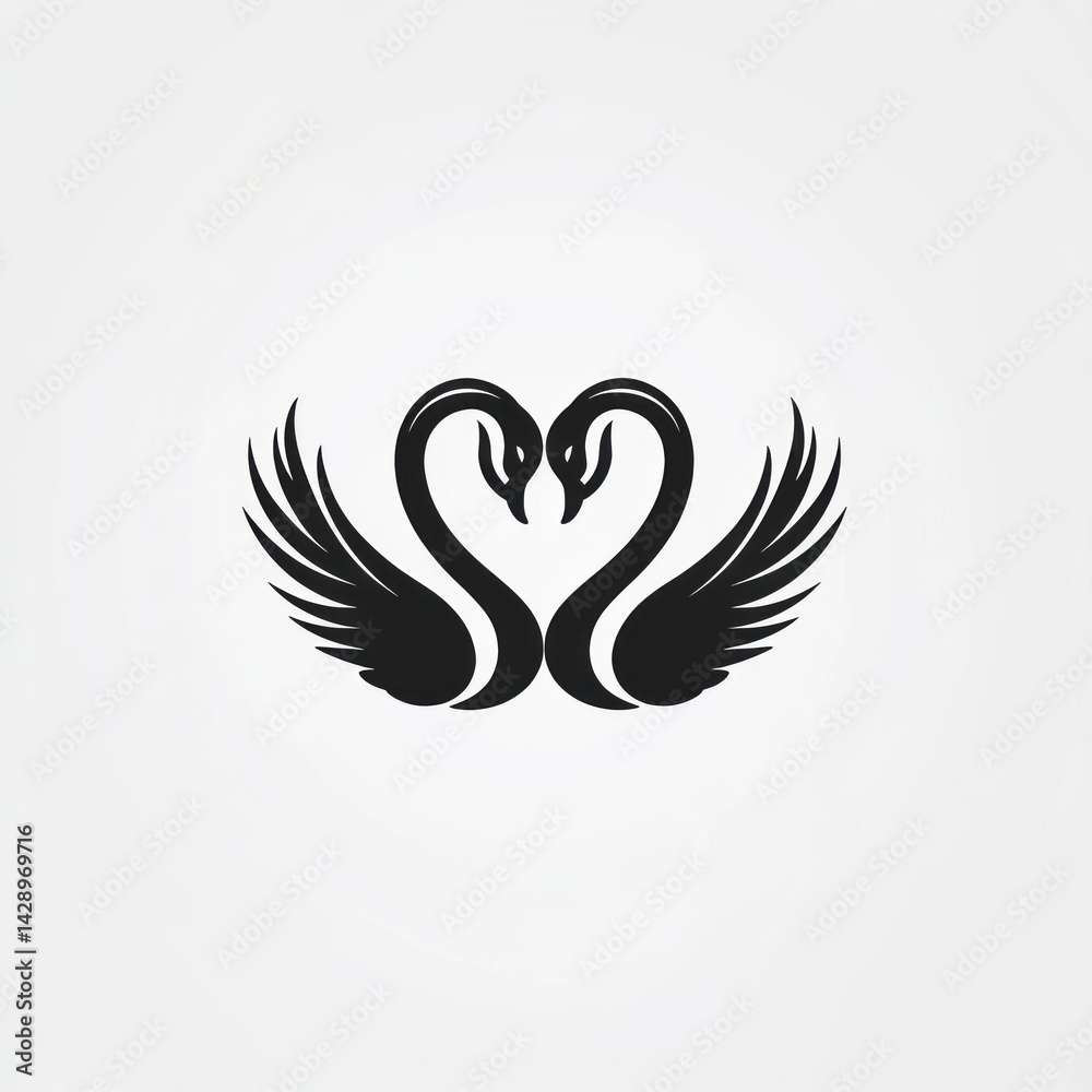 Fototapeta premium Two Swans Logo