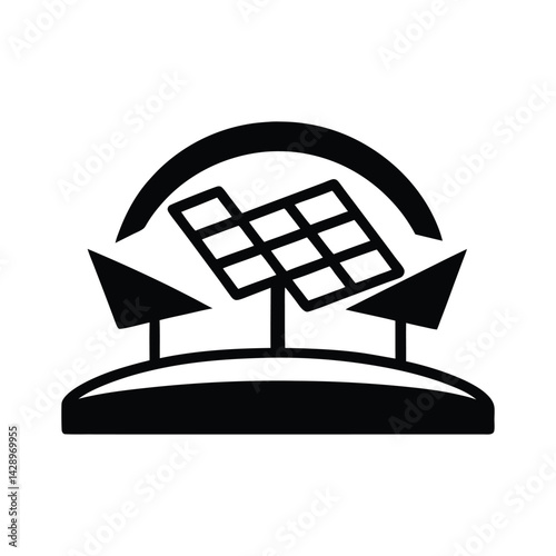 Solar Array In Open Field Clean Energy Vector Design