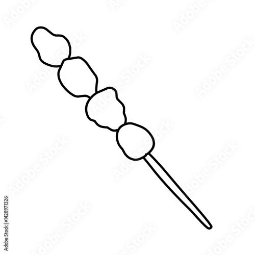 satay, barbecue icon vector illustration
