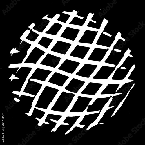 Intricate black and white lattice pattern design, showcasing creative geometric artistry in a minimalist style