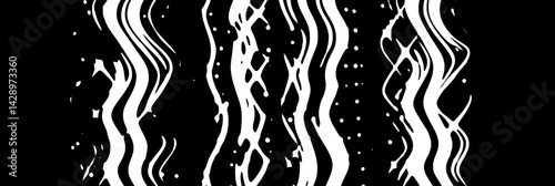 Fluid lines dance through contrasting darkness in a mesmerizing display of monochrome artistry and movement
