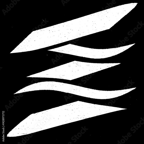 Unique abstract shapes merging together in a fluid motion across a black background evoke a sense of harmony and artistry in stillness