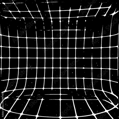 Exploring the depth of perspective through a mesmerizing grid in an abstract monochrome world
