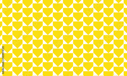 Repeating yellow home plate pattern on white