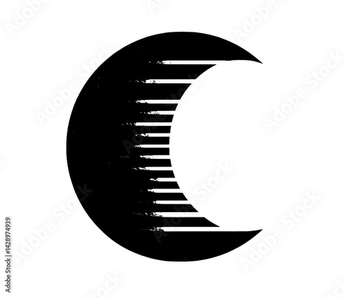 Creative moon logo design featuring a unique pattern reflecting artistic expression and modern aesthetics