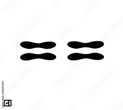 Creative design of four abstract shapes arranged symmetrically on a minimalist background showcasing modern art aesthetics