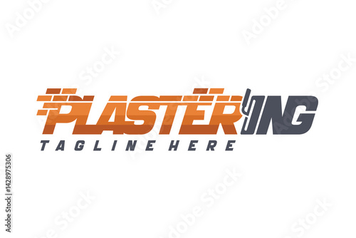 plastering lettering logo, plastering logo design