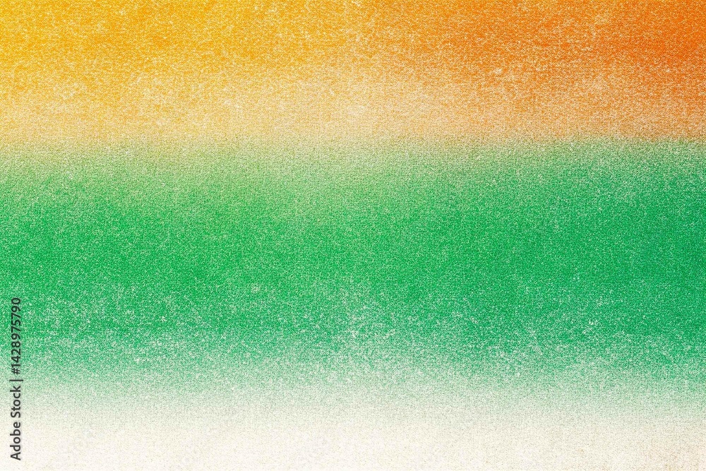 Textured Gradient of Indian Flag Colors, noise texture effect, large banner copy space ,abstract noise texture banner