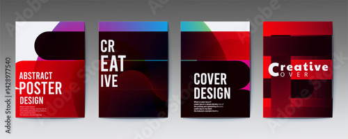 abstract poster design, Artworks, posters inspired postmodern of vector abstract dynamic symbols with bold geometric shapes, useful for web background, poster art design, magazine