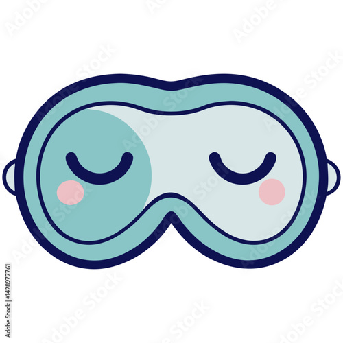 Cute sleep mask vector for relaxation themes
