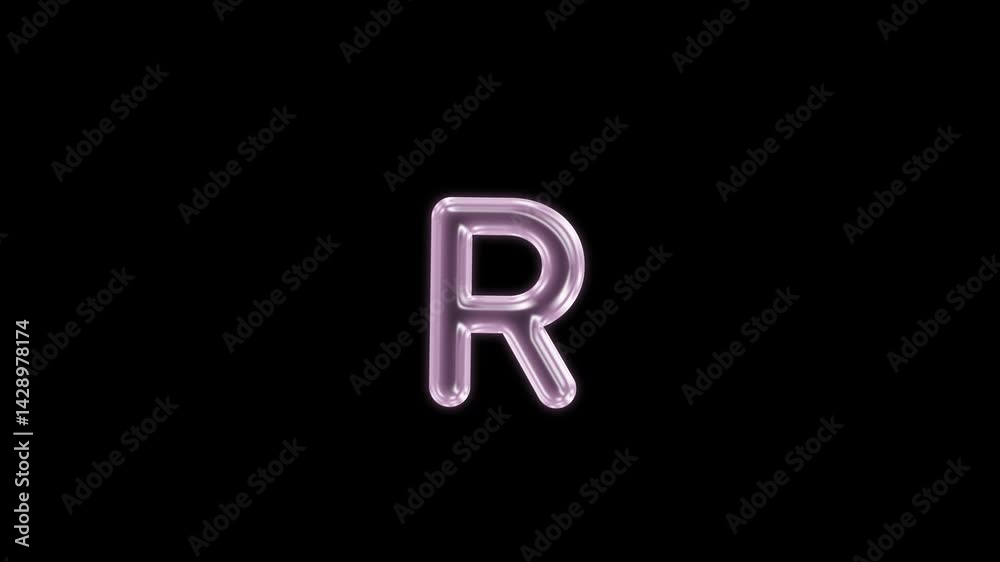 Alphabet R bubble floating motion graphic with alpha channel. Pink bubble isolated letter glowing animated on transparent background. Alphabet R bubble floating motion graphic with alpha channel. Pink bubble isolated letter glowing animated on transparent background.