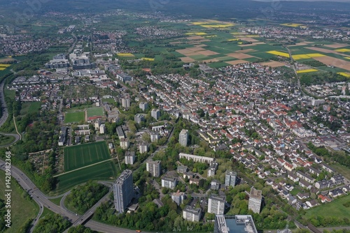 Obraz na płótnie Eschborn Luftbilder | Luftbildaufnahmen von der Stadt Eschborn in Hessen w salonie