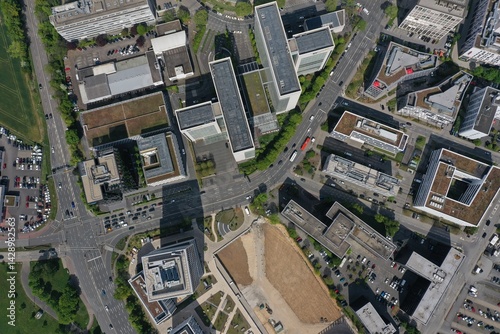 Obraz na płótnie Eschborn Luftbilder | Luftbildaufnahmen von der Stadt Eschborn in Hessen w salonie