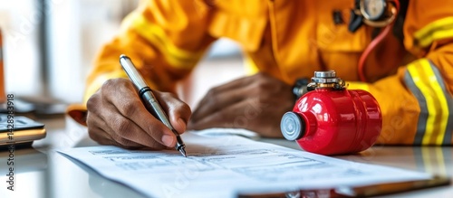 Firefighter Completing Documentation