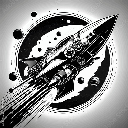 minimalist vector silhouette of Illustration about futuristic spaces