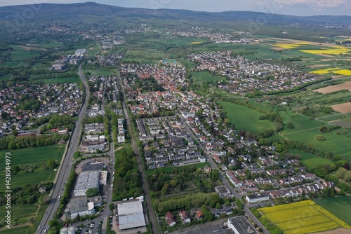 Obraz na płótnie Eschborn Luftbilder | Luftbildaufnahmen von der Stadt Eschborn in Hessen w salonie