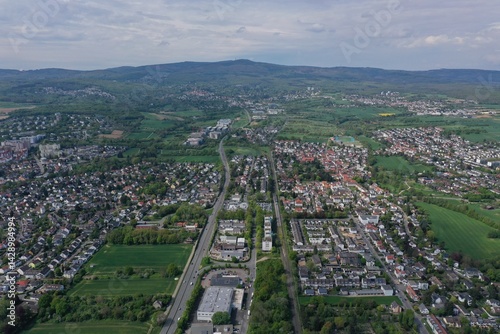 Obraz na płótnie Eschborn Luftbilder | Luftbildaufnahmen von der Stadt Eschborn in Hessen w salonie