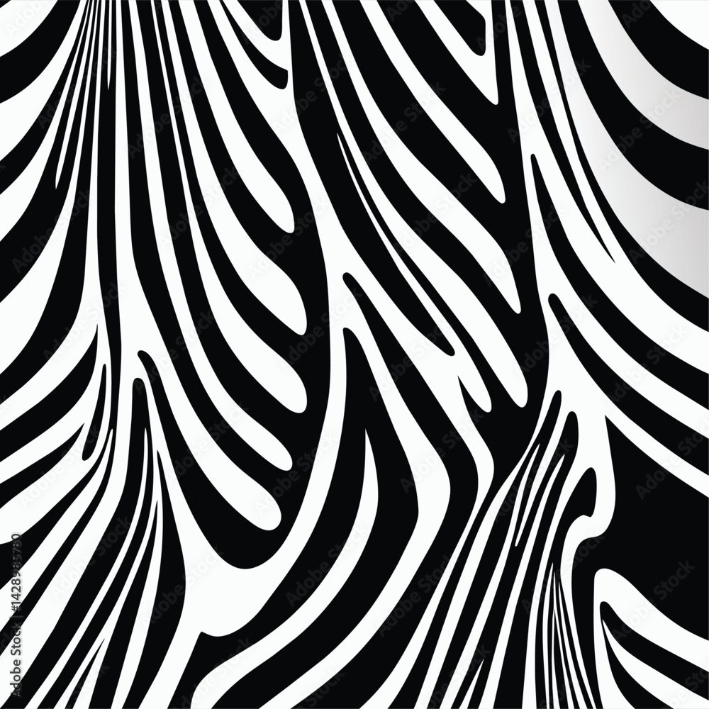 Obraz premium Winding zebra stripes create a mesmerizing monochrome pattern