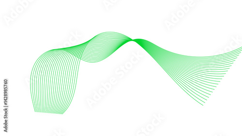 Abstract wave element for design. Digital frequency track equalizer. Stylized line art background. Vector illustration. Wave with lines created using blend tool. Curved wavy line
