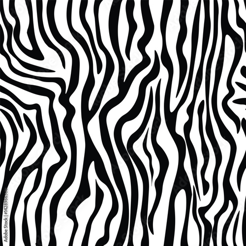 Zebra stripes create a dynamic blackandwhite abstract pattern