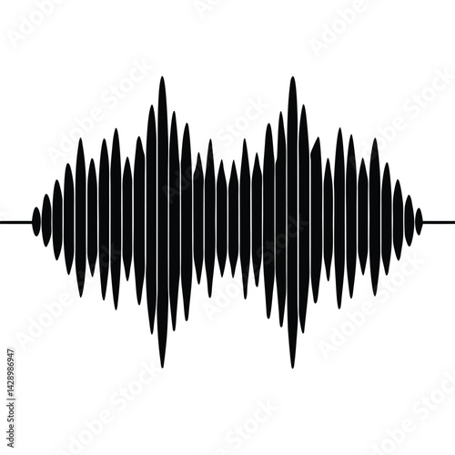 Isolated Black Vector Musician using Element waveform With White Background