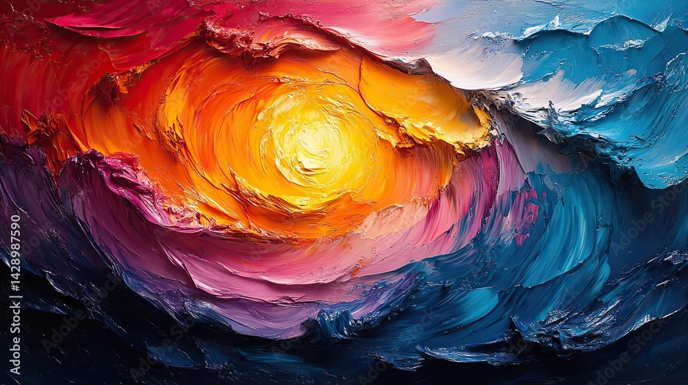 Obraz premium Creamy paint swirls on the canvas of an artist who captures emotions