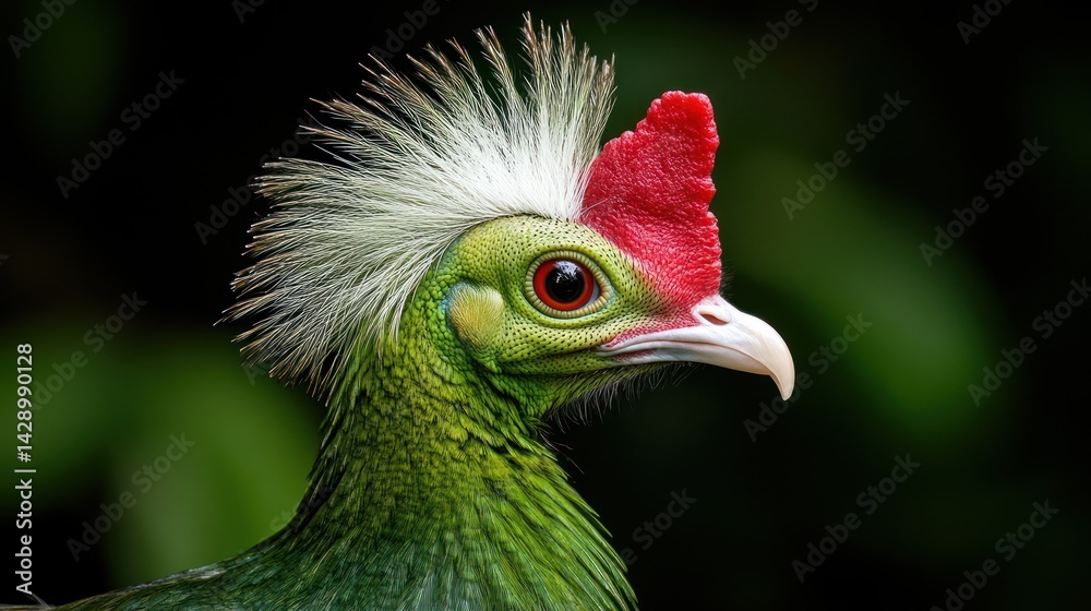 Fototapeta premium Green-crowned Wood Partridge Close-up