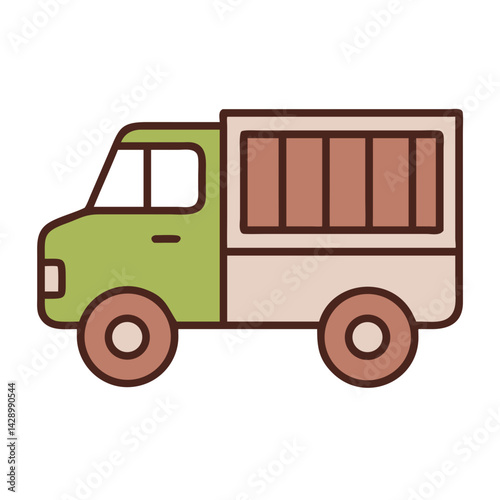 Small truck for transporting small loads Vector Icon