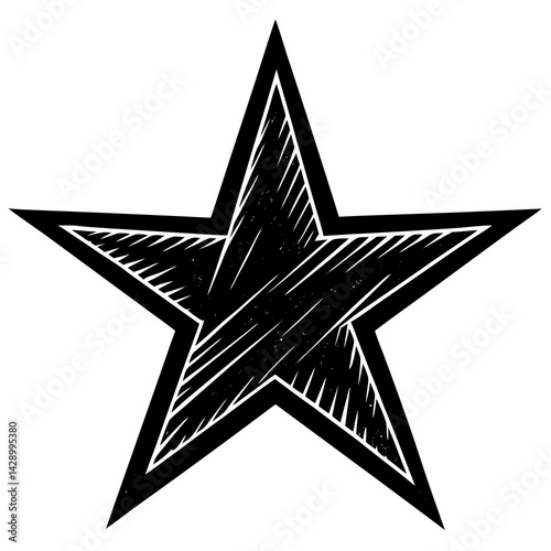 Punk Star Scribble Vector – Grunge Rock Style Graphic for Posters, Tees & Stickers