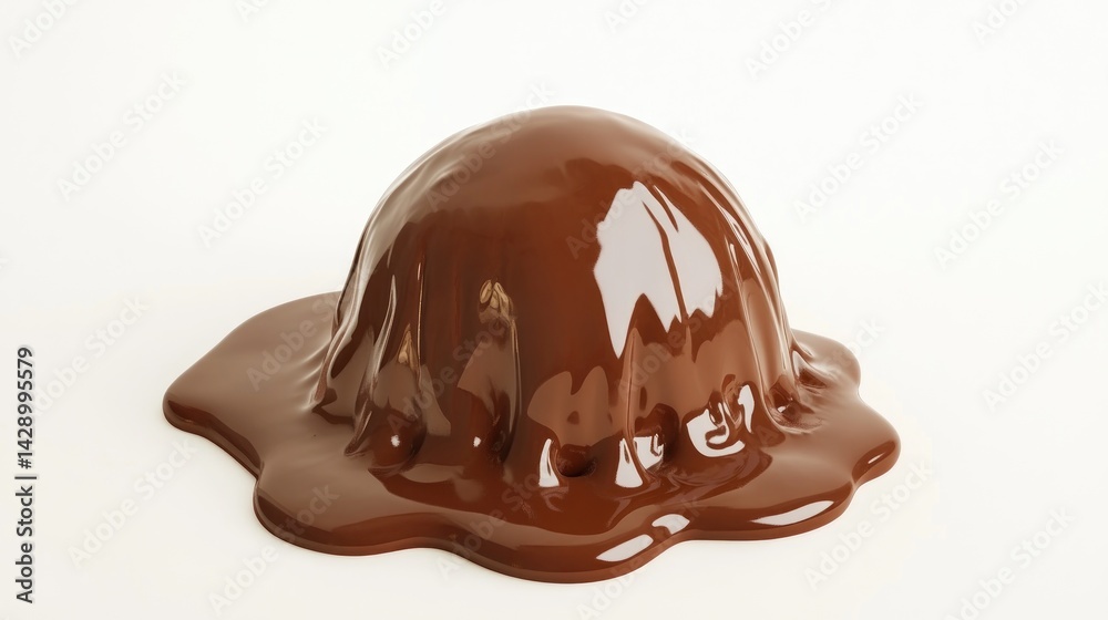 Fototapeta premium Melted chocolate sphere on a white background