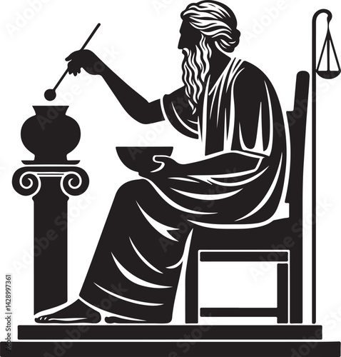 Ancient Greek healer vector