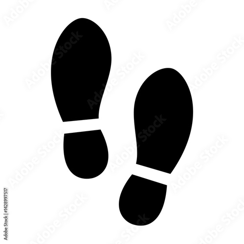 Shoes footprint silhouette. Vector image