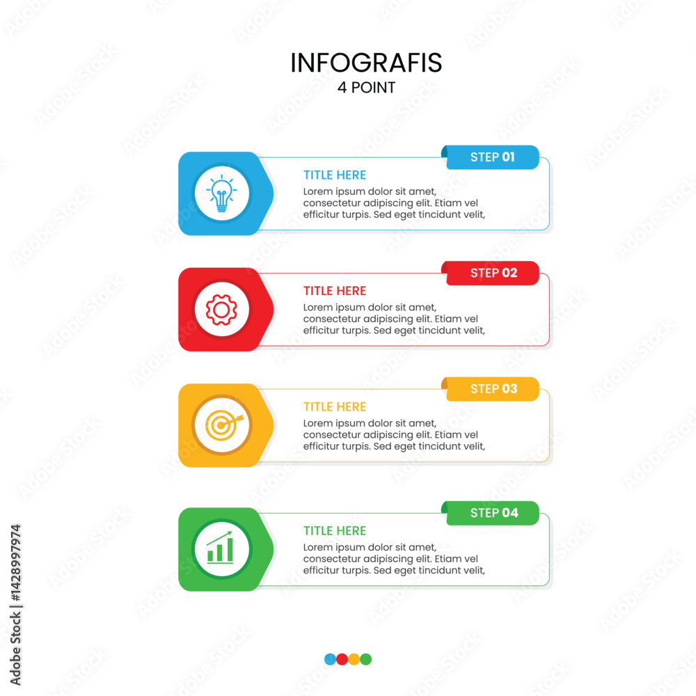 Obraz premium Infographic design business template with 4 steps, options Can be used for workflow diagram, info chart, web design and presentation.