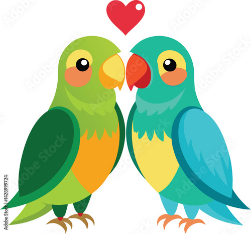 Lovebird Silhouette Set Vector Art
