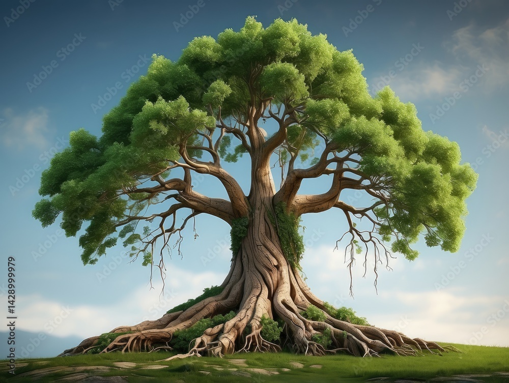 Obraz premium Thriving Sapling Under the Warm Summer Sun