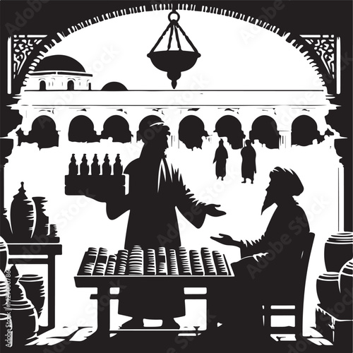Ancient merchant vector