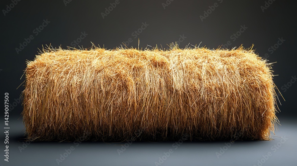 Fototapeta premium dry hay bale isolated on transparent background generative ai
