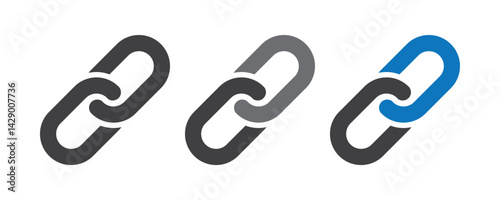 Link icon vector isolated, Chain, Two chain links icon, Hyperlink chain symbol. 