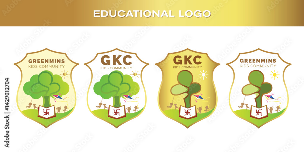 Fototapeta premium Flat Logo Design for Educational Center on White Background