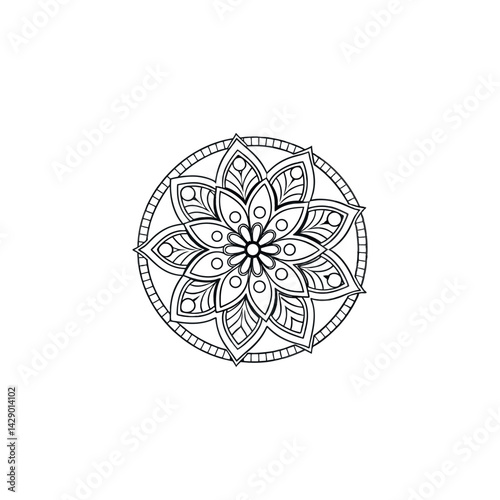 Mandala vector illustration of a diamond shape flower 