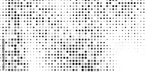 Abstract halftone mosaic background frame. Texture of particles, dots, pixels. Wave pattern of connecting circles. Banner design for websites modern