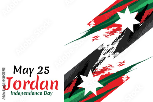 May 25 Kingdom of Jordan Independence Day vector illustration. Suitable for greeting card, poster and banner.