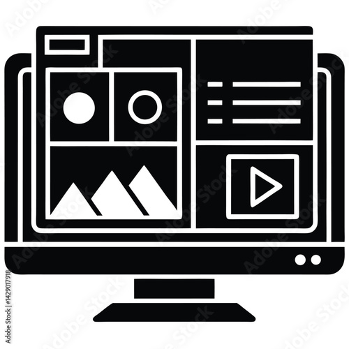 Isolated Black Vector Photographer using Element editing software  lightroom ui  With White Background