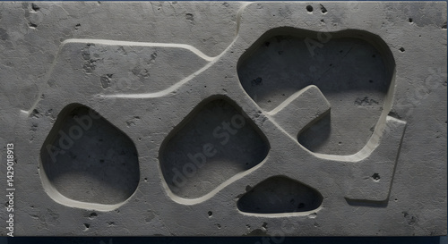 Unique Concrete Slab With Abstract Carvings Offers Intriguing Three Dimensional Texture